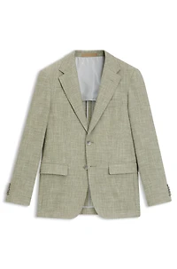 Regular-fit micro-patterned blazer with elbow patches