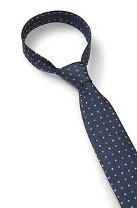 Silk-blend tie with micro pattern