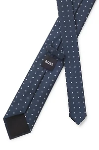 Silk-blend tie with micro pattern