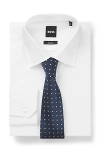 Silk-blend tie with micro pattern