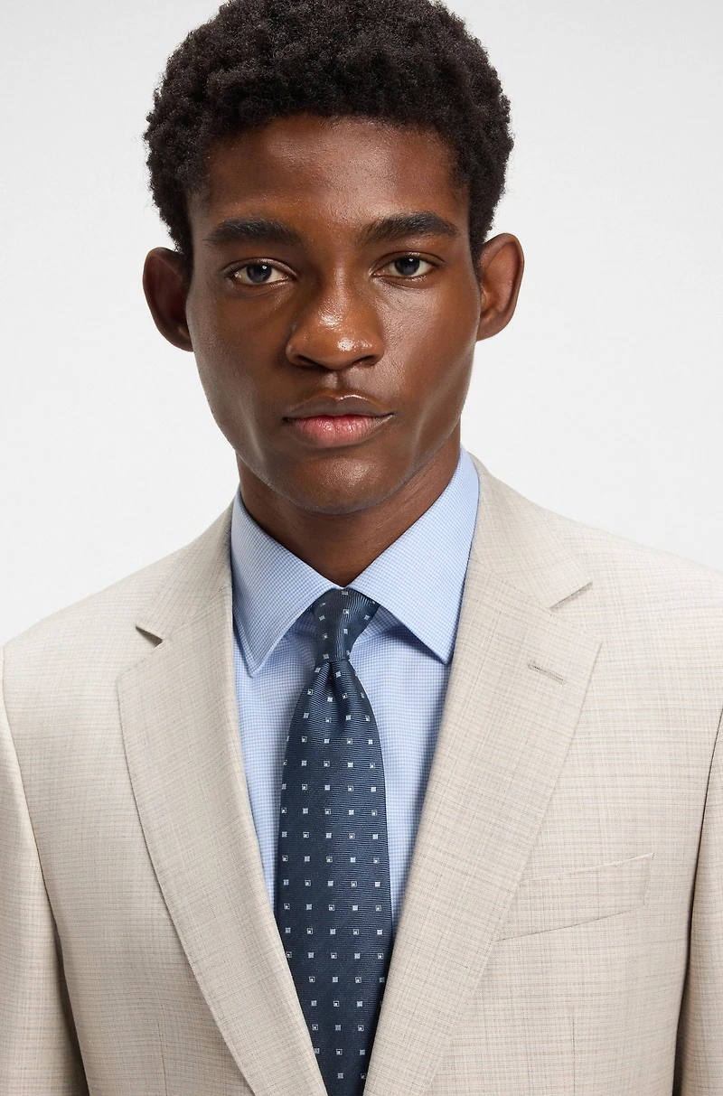 Silk-blend tie with micro pattern