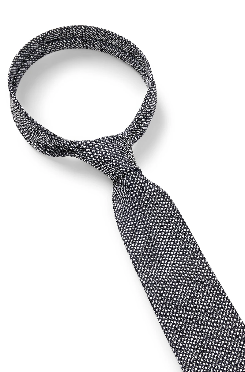 Diagonal-stripe tie in Italian silk jacquard