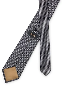 Diagonal-stripe tie in Italian silk jacquard