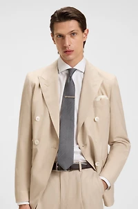 Diagonal-stripe tie in Italian silk jacquard