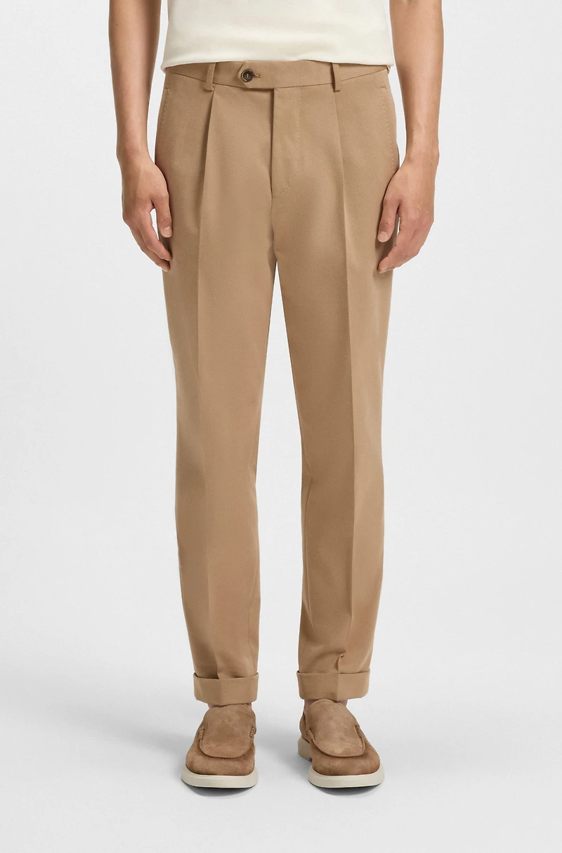 Regular-fit trousers cotton-blend twill