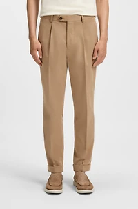 Regular-fit trousers cotton-blend twill