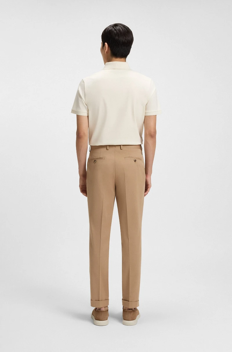 Regular-fit trousers cotton-blend twill