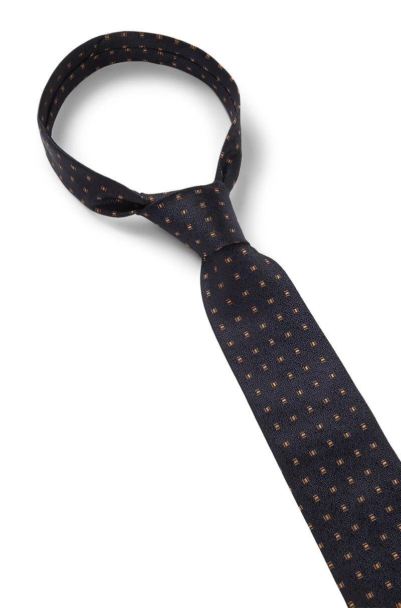 Italian-made tie in patterned silk jacquard