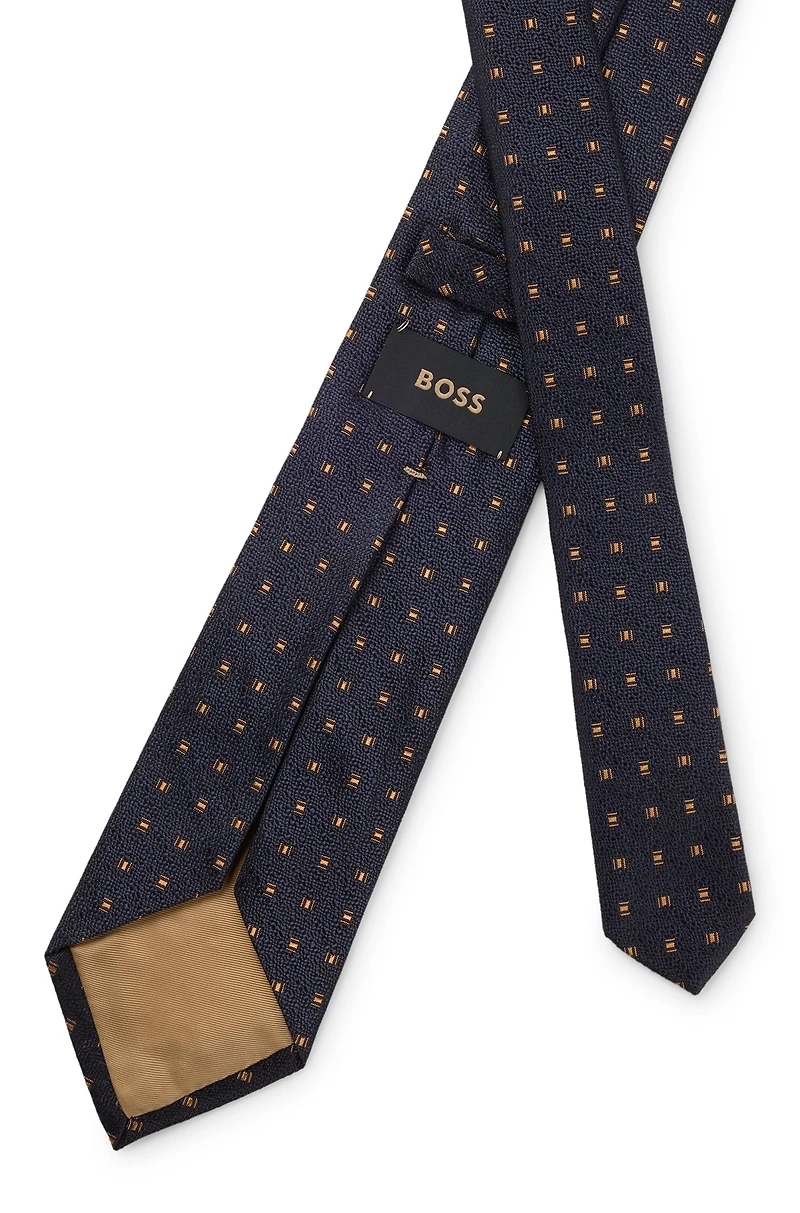 Italian-made tie in patterned silk jacquard