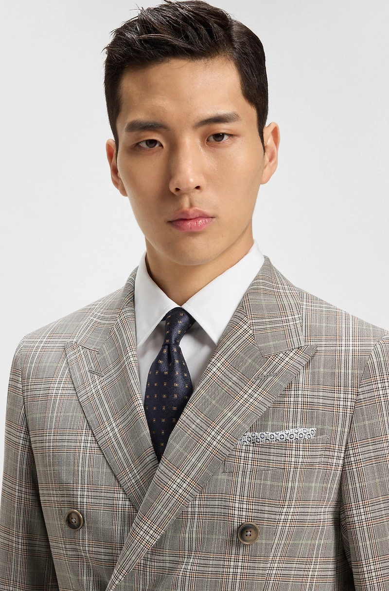 Italian-made tie in patterned silk jacquard