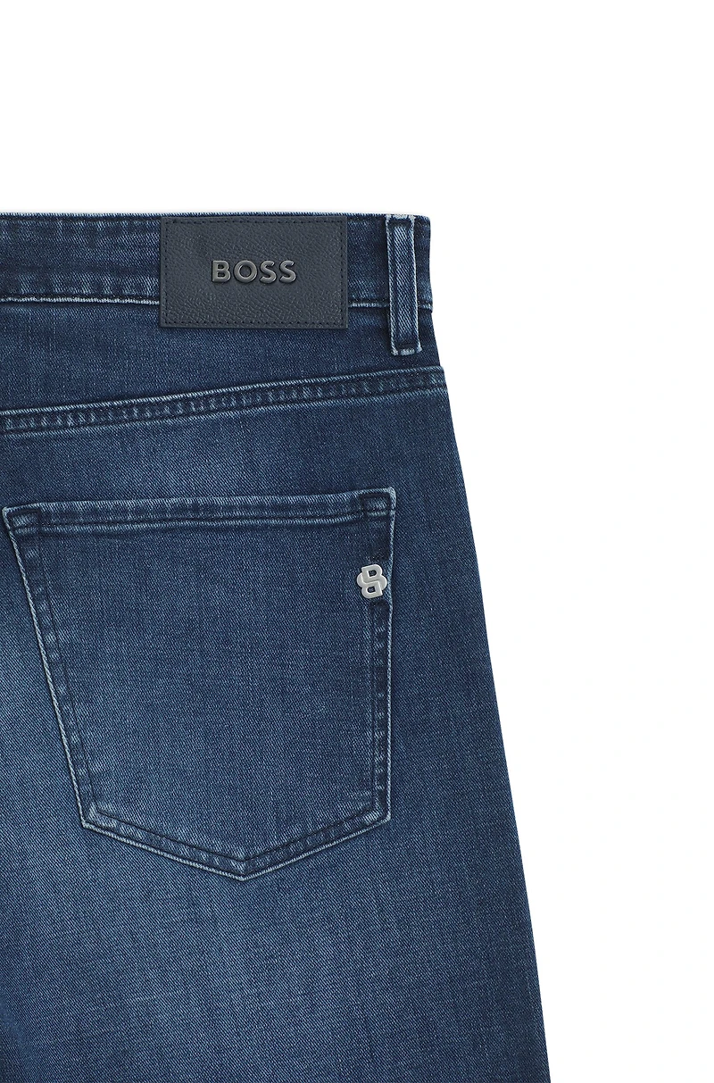 Slim-fit jeans rinse-washed comfort-stretch denim