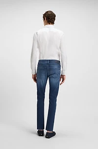 Slim-fit jeans rinse-washed comfort-stretch denim