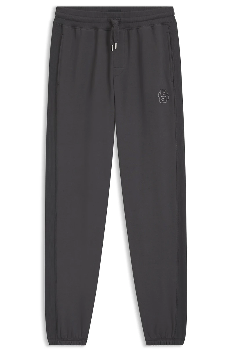 Cotton-terry tracksuit bottoms with Double B monogram