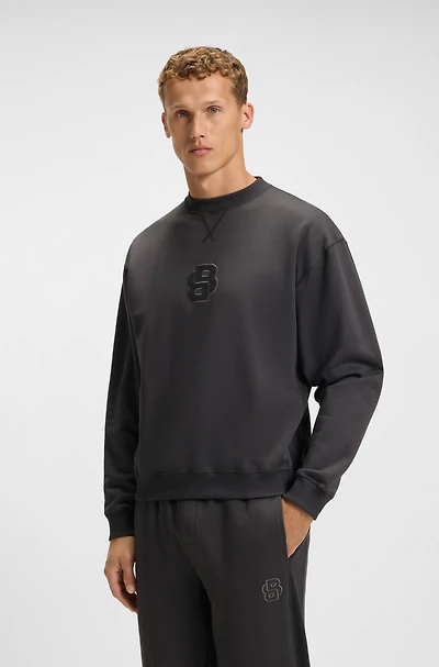 Cotton-terry sweatshirt with Double B monogram