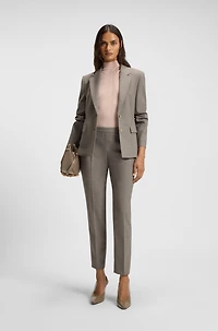 Regular-fit pants a micro-pattern wool blend