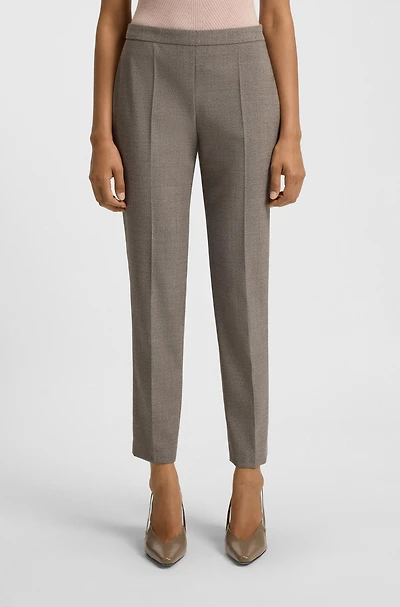 Regular-fit pants a micro-pattern wool blend