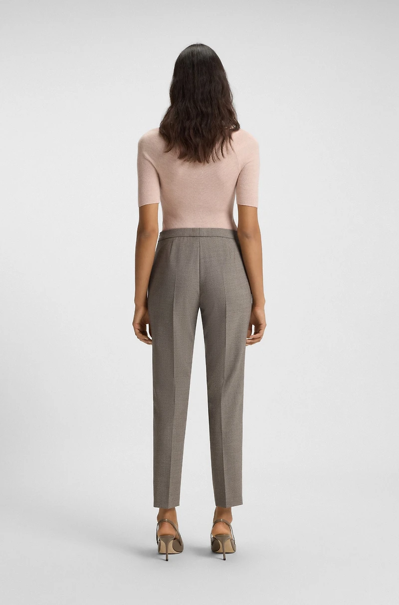 Regular-fit pants a micro-pattern wool blend