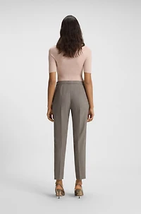 Regular-fit pants a micro-pattern wool blend