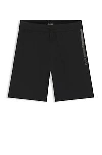 Cotton-terry shorts with logo and stripe