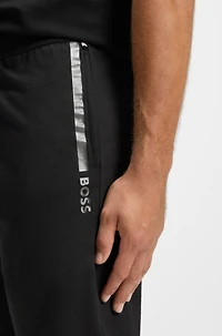 Cotton-terry shorts with logo and stripe