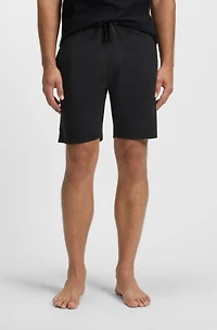 Cotton-terry shorts with logo and stripe