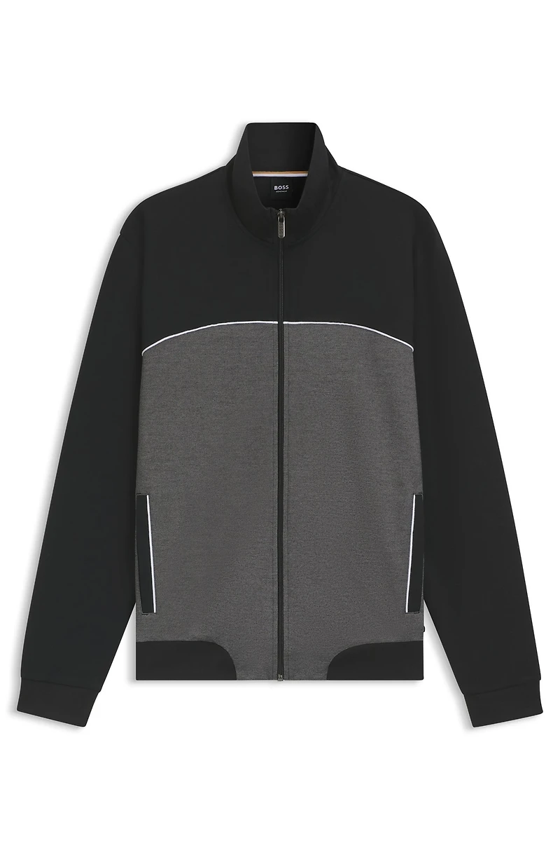 jacket with contrast piping