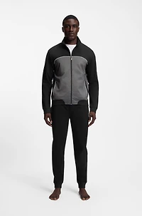 Contrast-piping jacket a cotton blend