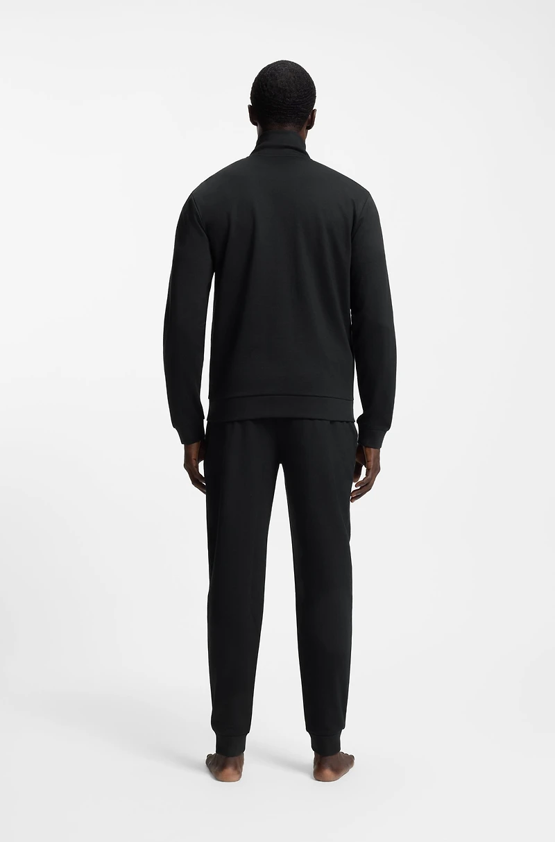 Contrast-piping jacket a cotton blend