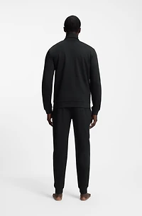 Contrast-piping jacket a cotton blend