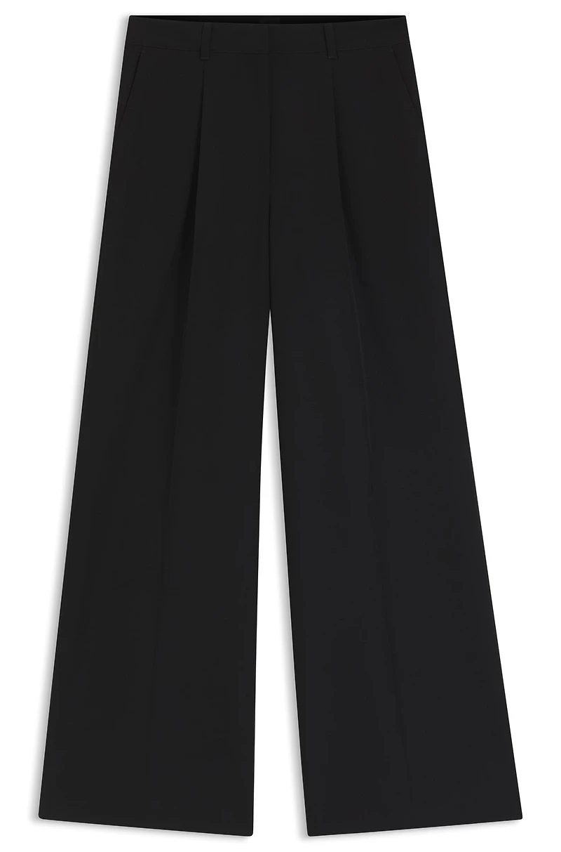 Wide-leg trousers stretch fabric