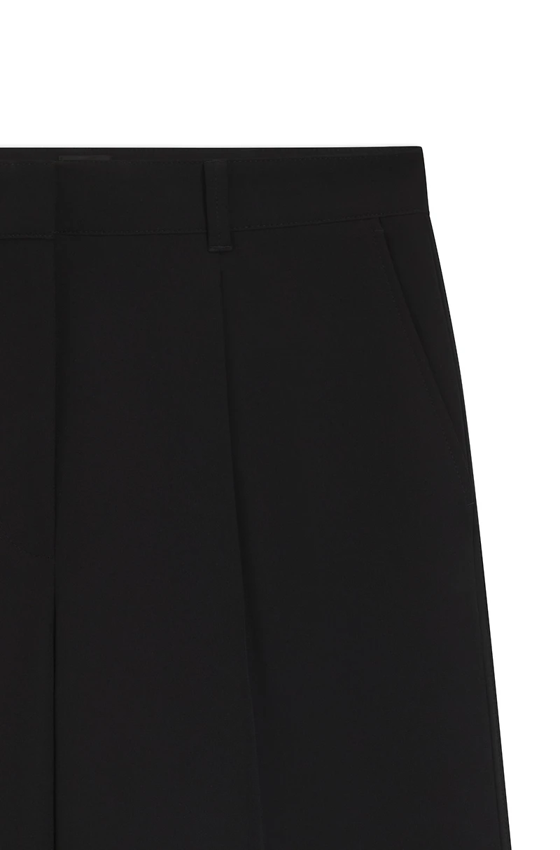Wide-leg trousers stretch fabric