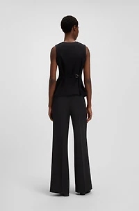 Wide-leg trousers stretch fabric