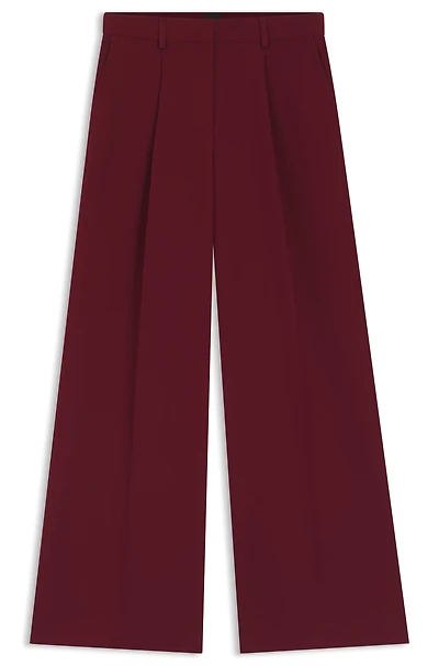 Regular-fit wide-leg pants stretch fabric