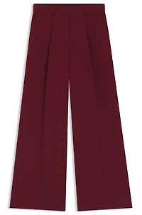 Regular-fit wide-leg pants stretch fabric