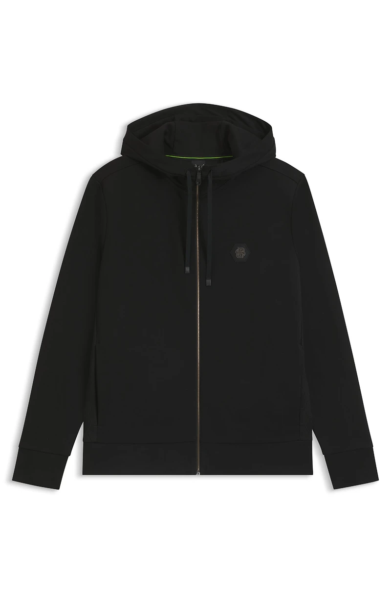 Cotton-blend zip-up hoodie with Double B monogram