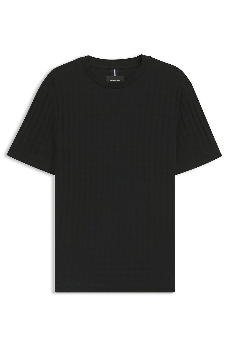 Porsche x BOSS houndstooth-patterned T-shirt mercerized cotton