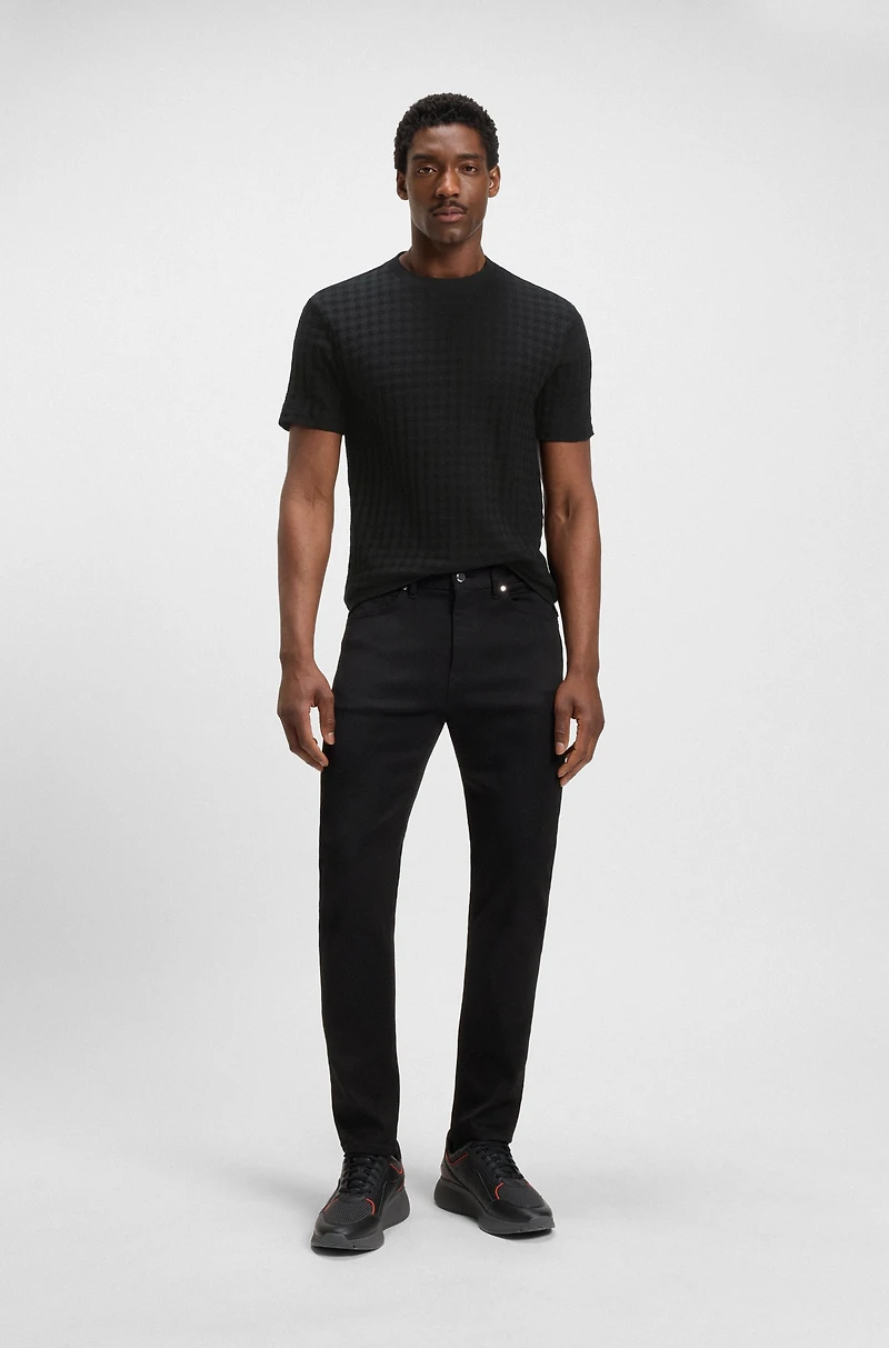 Porsche x BOSS houndstooth-patterned T-shirt mercerized cotton