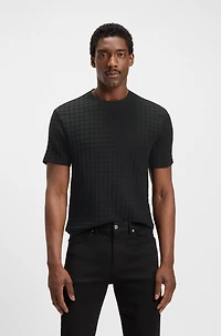 Porsche x BOSS houndstooth-patterned T-shirt mercerized cotton
