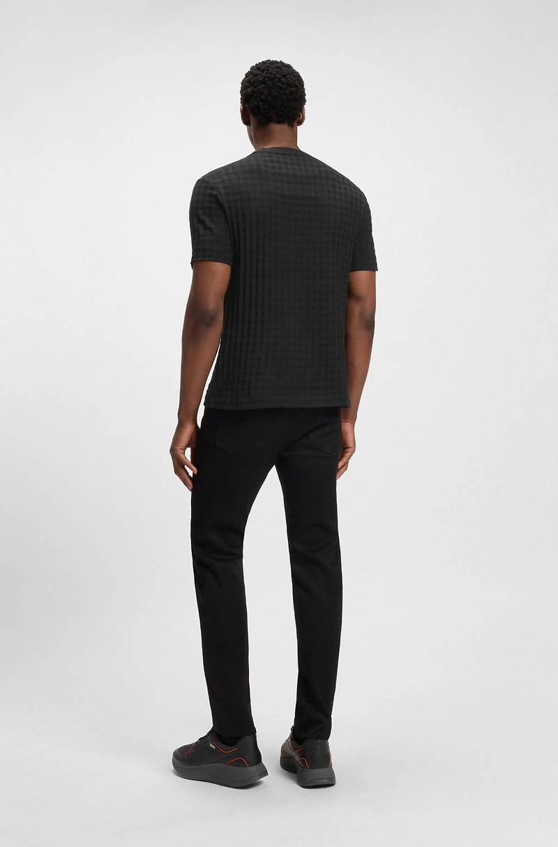 Porsche x BOSS houndstooth-patterned T-shirt mercerized cotton