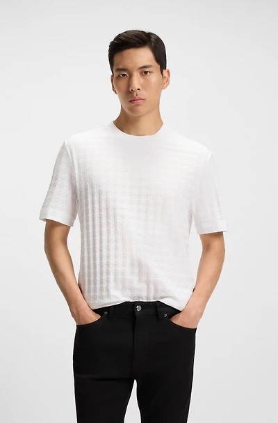Porsche x BOSS mercerised-cotton houndstooth T-shirt