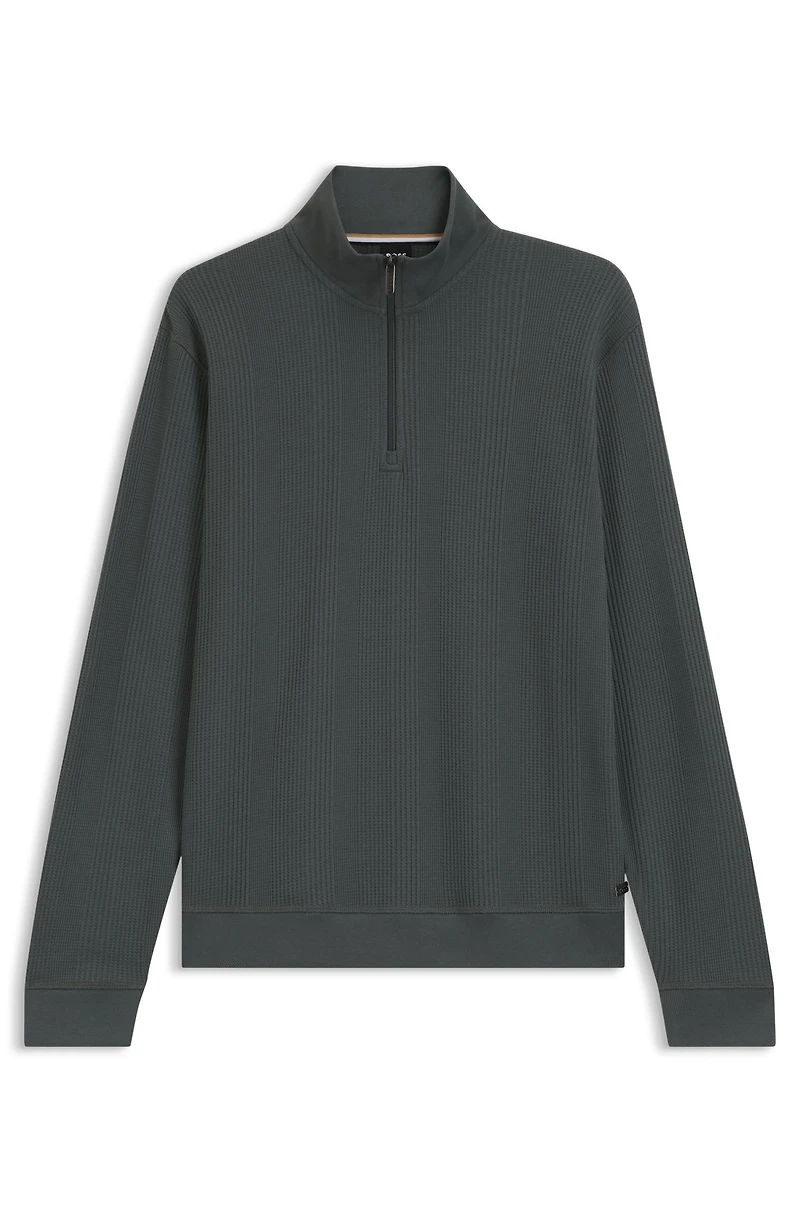 Quarter-zip sweatshirt a cotton blend