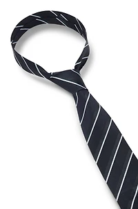 Silk tie with diagonal stripes