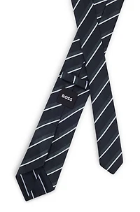 Silk tie with diagonal stripes