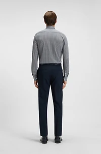 Slim-fit shirt patterned flex-weave fabric