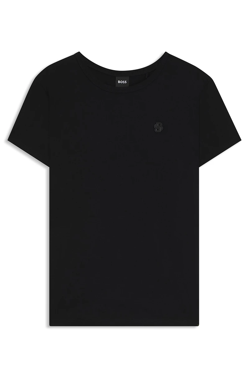 Slim-fit mercerized-cotton T-shirt with Double B monogram