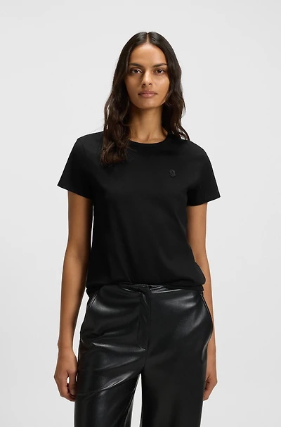 Slim-fit mercerized-cotton T-shirt with Double B monogram