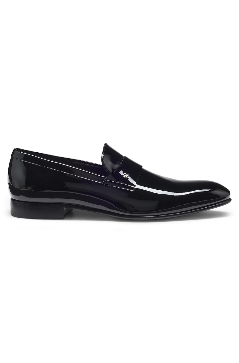 Penny loafers patent faux leather