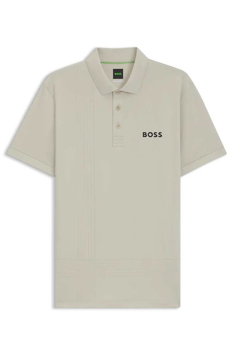 Active quick-dry polo shirt with check artwork