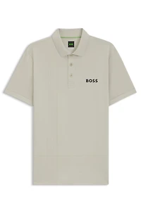 Active quick-dry polo shirt with check artwork
