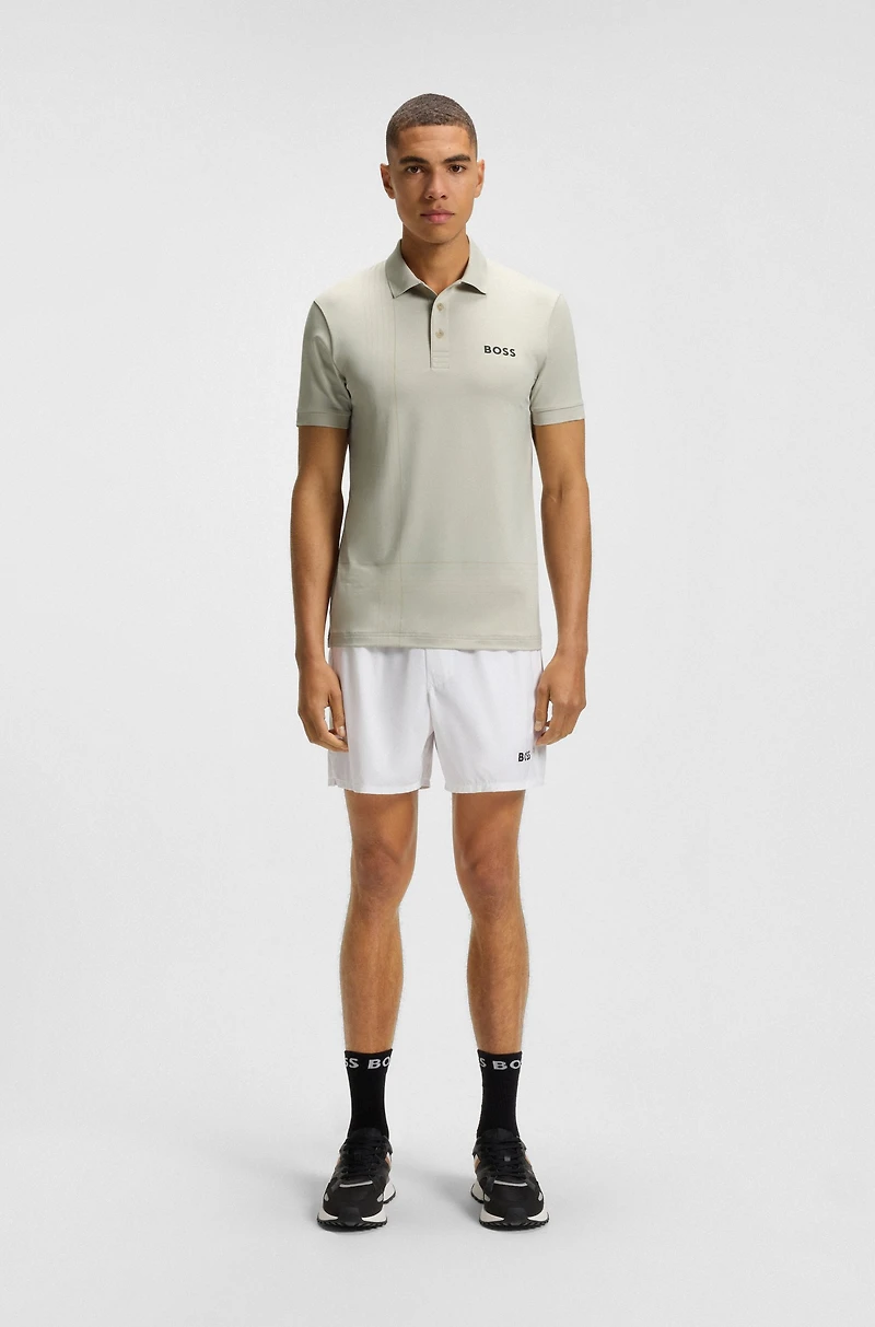 Active quick-dry polo shirt with check artwork